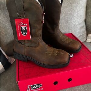 Justin Boots Men's Dark Brown Cowboy Boots